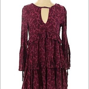 American Eagle Outfitters - Maroon Tiered Dress